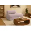 Image de Canapé droit convertible et modulable 2 places - tissu lisse - rose Canapé modulable & convertible