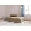 Image de Canapé droit convertible et modulable 2 places - tissu lisse - marron Canapé modulable & convertible
