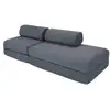 Image de Canapé droit convertible 3 places - tissu lisse - bleu Canapé modulable & convertible