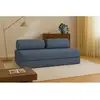 Image de Canapé droit convertible 3 places - tissu lisse - bleu Canapé modulable & convertible