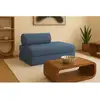 Image de Canapé droit convertible et modulable 2 places - tissu lisse - bleu Canapé modulable & convertible