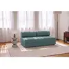 Image de Canapé droit convertible 3 places - tissu lisse - bleu vert Canapé modulable & convertible