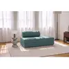 Image de Canapé droit convertible et modulable 2 places - tissu lisse - bleu vert Canapé modulable & convertible