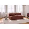 Image de Canapé droit convertible 3 places - velours côtelé - terracotta Canapé modulable & convertible