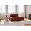 Image de Canapé droit convertible et modulable 2 places - velours côtelé - terracotta Canapé modulable & convertible