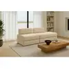 Image de Canapé droit convertible 3 places - velours côtelé - beige Canapé modulable & convertible