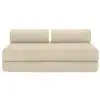 Image de Canapé droit convertible 3 places - velours côtelé - beige Canapé modulable & convertible