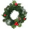Image de Couronne De Noel Pomme Rouge Et Pomme De Pin