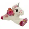 Image de Peluche Géante : Licorne Couchée Blanche Avec Ailes 88 Cm - Animal Fantastique