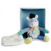 Image de Peluche Ane Bleu Choupidoudou Avec Mouchoir 18 Cm - Coffret Naissance - Doudou Et Compagnie - Dc2890