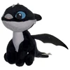 Image de Peluche Bébé Dragon Noir Flèche 37 Cm Yeux Bleu - Doudou Licence Dragons