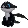 Image de Peluche Dragons : Bébé Dragon Noir Flèche 37 Cm Yeux Bleu - Peluche Licence Dragons - Doudou Enfant