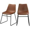 Image de Lot de 2 chaises en cuir synthétique marron - Gaspard - Maison Pavane