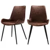 Image de Lot de 2 chaises en cuir synthétique marron - Austin - Maison Pavane