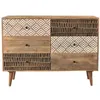Image de Commode en bois 6 tiroirs à motifs - Tali - Maison Pavane