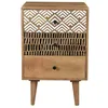 Image de Table de chevet en bois 3 tiroirs à motifs - Tali - Maison Pavane