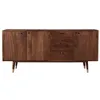 Image de Buffet en bois massif 3 portes 3 tiroirs et détails dorés - Colombo - Maison Pavane