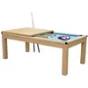 Image de Table de billard convertible bois clair tapis bleu clair - Eddie - Maison Pavane