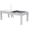 Image de Table de billard convertible blanche tapis gris-eddie Eddie