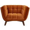 Image de Fauteuil en velours orange curcuma - Mona - Maison Pavane