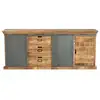 Image de Grand buffet en bois et métal 3 portes 3 tiroirs-tabuk Tabuk