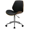 Image de Chaise de bureau pivotante en bois en PU noir - Archie - Maison Pavane