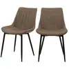 Image de Lot de 2 chaises en cuir synthétique taupe et métal noir-killi Killi