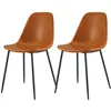 Image de Lot de 2 chaises en cuir synthétique camel - Henrik - Maison Pavane