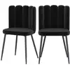 Image de Lot de 2 chaises en velours noir et pieds en métal noir-rosy Rosy