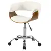 Image de Chaise de bureau pivotante en bois et pu blanc - basile Basile