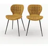Image de Lot de 2 chaises en velours jaune curry - Mazzia - Maison Pavane