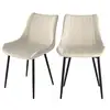 Image de Lot de 2 chaises en tissu beige et métal noir-killi Killi