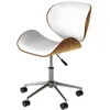 Image de Chaise de bureau pivotante en cuir synthétique blanc 79-91cm - Baudoin - Maison Pavane