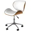 Image de Chaise de bureau pivotante en cuir synthétique blanc 79-91cm-baudoin Baudoin