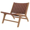 Image de Fauteuil en teck et cuir tressé marron - Kuna - Maison Pavane