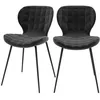 Image de Lot de 2 chaises en velours noir - Mazzia - Maison Pavane