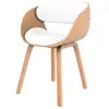 Image de Chaise en bois clair et pu blanc-adelmar Adelmar