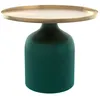 Image de Table dappoint ronde en métal vert et laiton D49 cm - Lyne - Maison Pavane