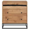 Image de Commode en bois dacacia et métal 3 tiroirs - Alabama - Maison Pavane