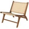 Image de Fauteuil en bois de teck et tressage vannerie en rotin - Kilka - Maison Pavane