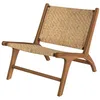 Image de Fauteuil en bois de teck et tressage chevron en rotin - Kilka - Maison Pavane