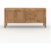 Image de Buffet 3 portes et 3 tiroirs en bois de manguier et cannage - Tiki - Maison Pavane