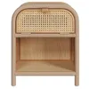 Image de Table de chevet en bois massif 1 porte et 1 niche - Alata - Maison Pavane