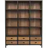 Image de Bibliothèque 6 tiroirs 12 niches en métal et bois de cèdre-shelby Shelby