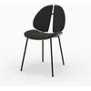 Image de Chaise en velours noir et bois de noyer - Coccinelle - Maison Pavane