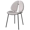 Image de Chaise en tissu gris et bois noir - Coccinelle - Maison Pavane