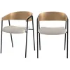 Image de Lot de 2 chaises en tissu bouclé blanc et bois de chêne - Esmée - Maison Pavane