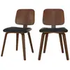 Image de Lot de 2 chaises en bois plaqué noyer et pu noir-flow Flow