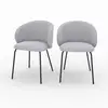 Image de Lot de 2 chaises en tissu gris clair et pieds en métal noir-victoria Victoria