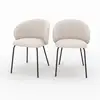Image de Lot de 2 chaises en tissu beige et pieds en métal noir-victoria Victoria